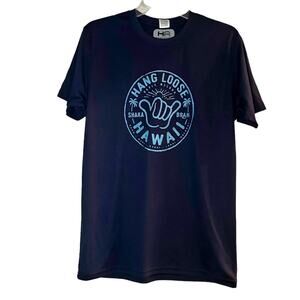 HA Athletics Mens Medium Graphic Tee Hang Loose Hawaii Blue short sleeve stretch